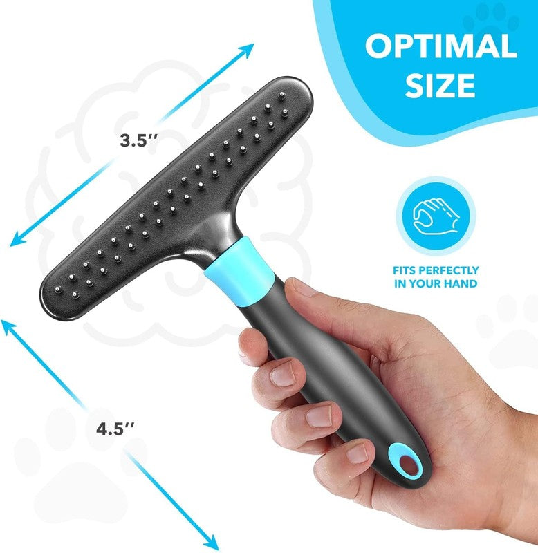 Deshedding Brush for Cats & Dogs — Undercoat Rake Grooming Comb (Reduces Shedding by 90%)