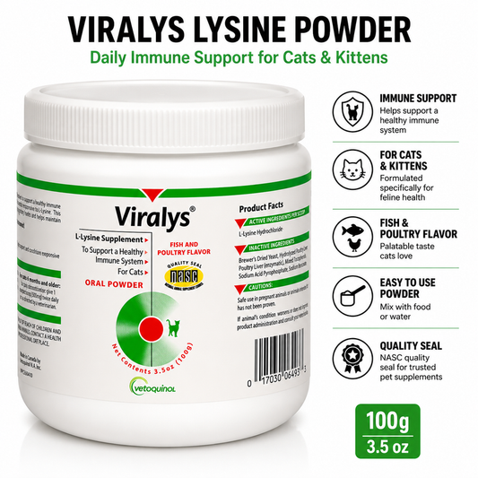 Vetoquinol Viralys Powder Immune Supplement for Cats, 3.5-oz