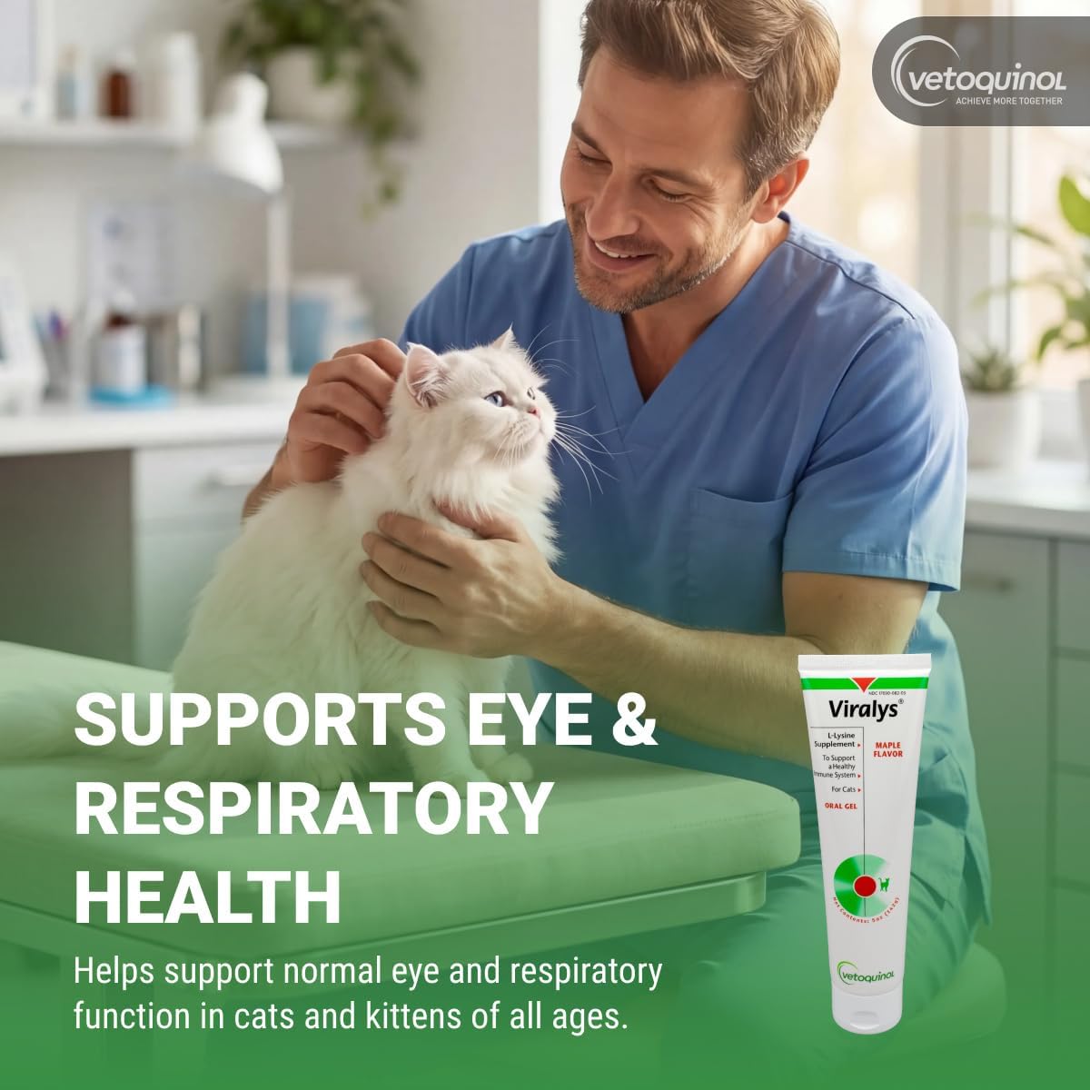 Vetoquinol Viralys - Lysine Supplement for Cats & Kittens - Supports Eye Wellness, Respiratory Health & Immune Strength - Flavored Oral Gel for Easy Feeding & Daily Use for Picky Eaters - 5oz